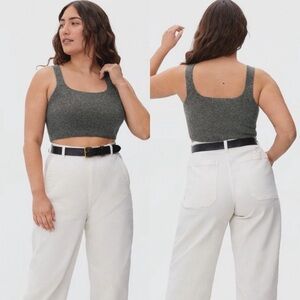 NWT Everlane The Cozy-Stretch Tank Heathered Charcoal Size Large